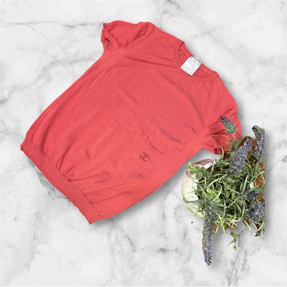 Chanel Coral Short Sleeve Top
